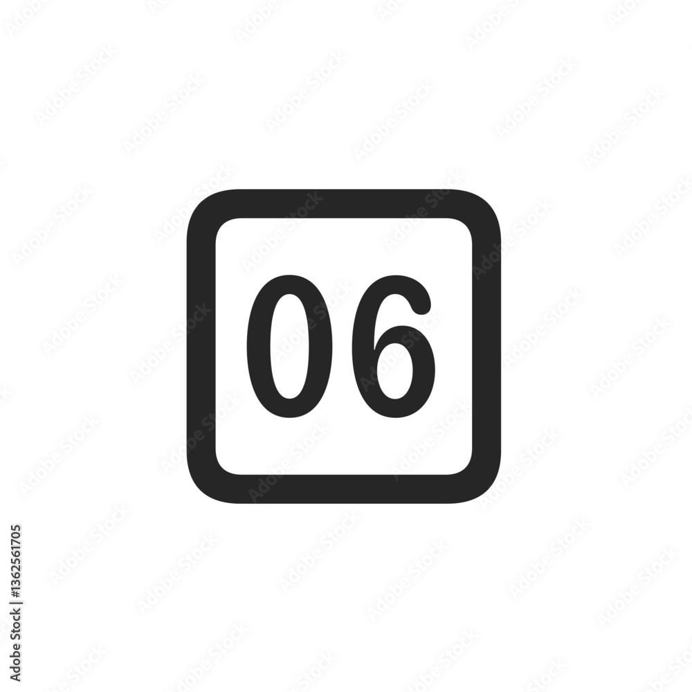 Outlined Six Square Outlined Six Square