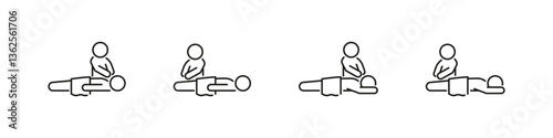 Massage therapy icons. Relaxation and wellness symbols
