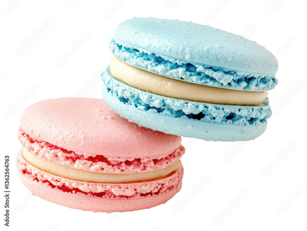 Isolated Two Colorful Macarons Isolated Two Colorful Macarons