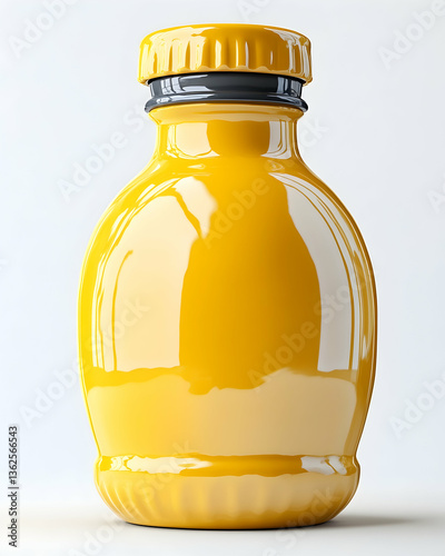 Glossy, yellow bottle with cap