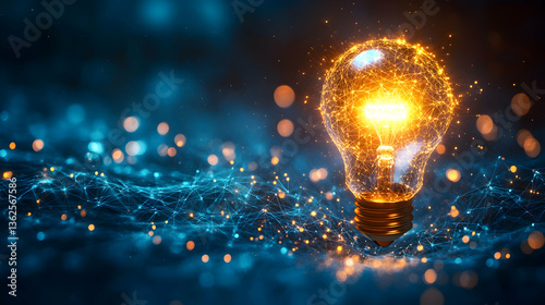 Glowing bulb connected to network
