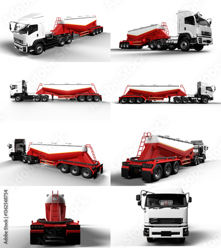 red truck isolated on white background
