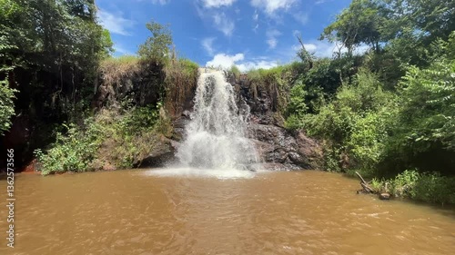 Beautiful small waterfall in the state of São Paulo, Brazil. photo