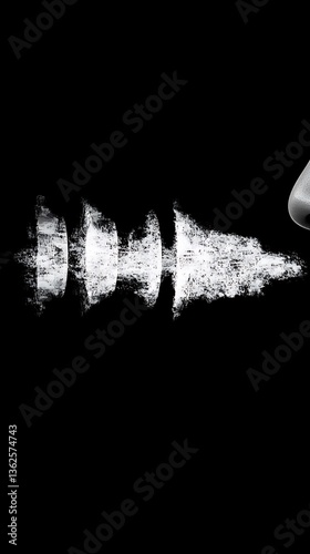 A graphic composition featuring a nose and white sound waves