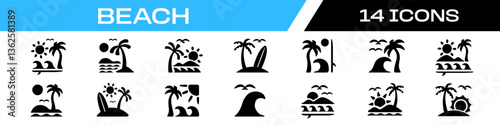 beach icon. Summer icon set