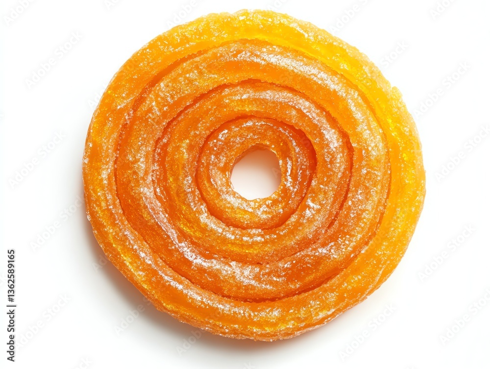 Fototapeta premium Jalebi Sweet Close-up on White Background a Delicious Indian Treat