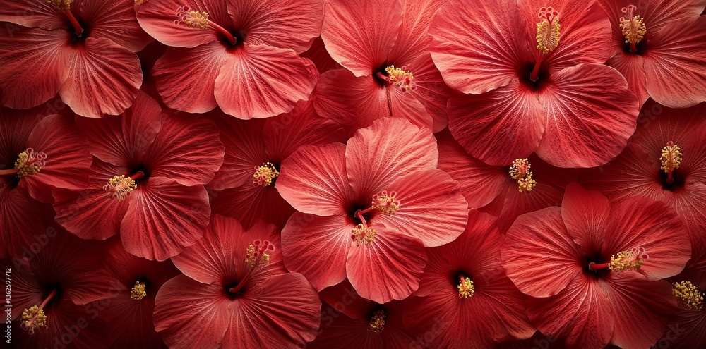 custom made wallpaper toronto digitalThe background features a red pink hibiscus flower with pink hibiskus petals texture and a bright red hibiscus blossom in close up macro, showcasing a red full bloom background with a banner