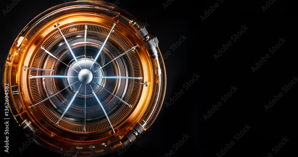 Naklejka premium Futuristic Space Engine with Glowing Blue Core