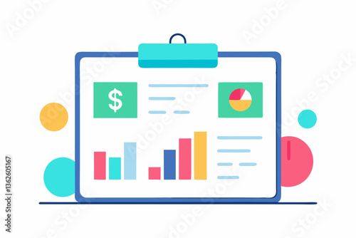 Flat vector business icons and graph set for web infographic design