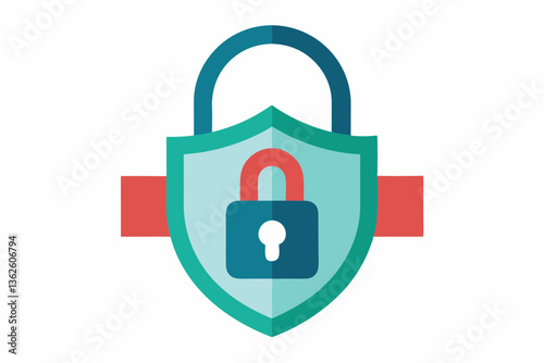 Secure web access symbol with lock and key vector icon