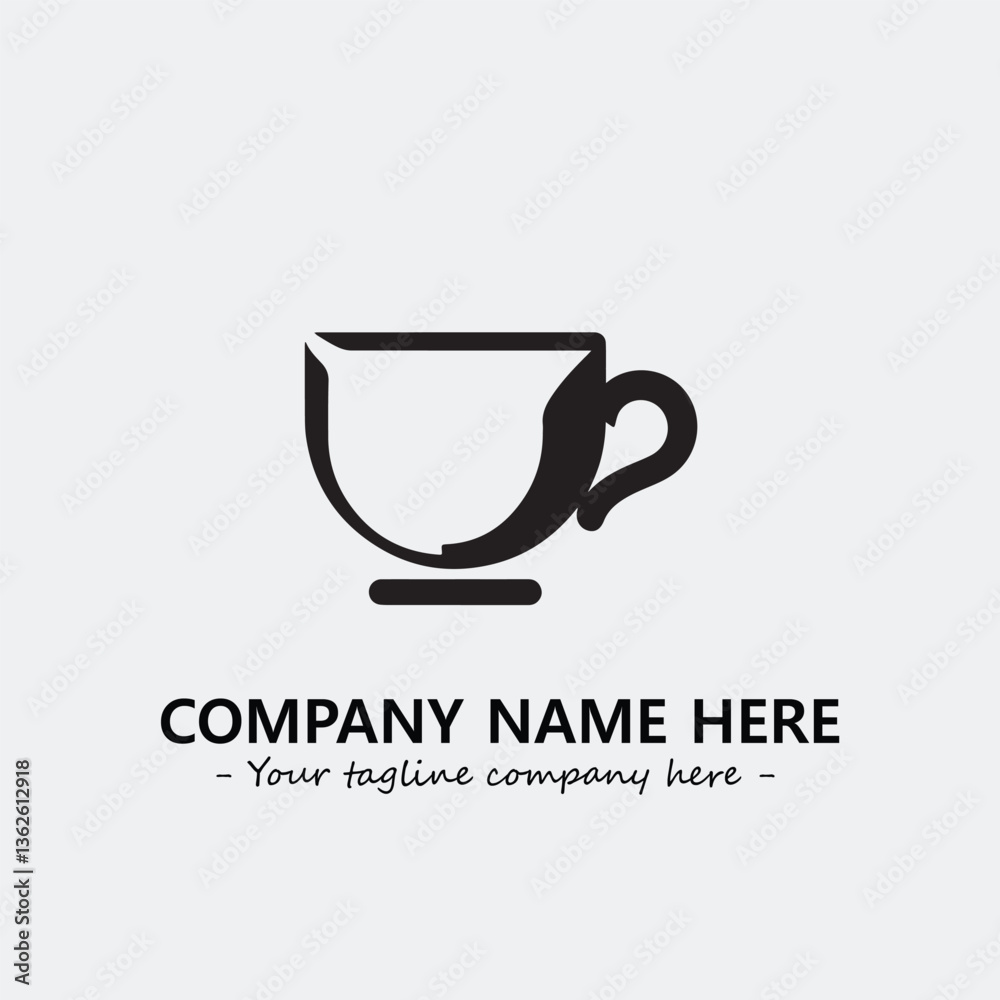 Cup illustration black and white for logo company vector image
Cup illustration black and white for logo company vector image