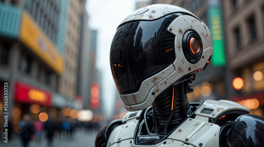 Dirty futuristic robot portrait Dirty futuristic robot portrait
