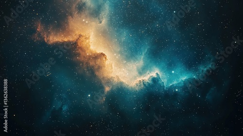Stunning Cosmic Nebula with Fiery Colors and Twinkling Stars, Perfect for Space and Astronomy Themes