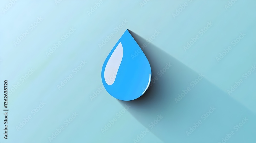 modern icon of a water drop with a shadow effect. concept for hydration, water conservation, eco-friendliness, simplicity in design. It's ideal for branding, water-related products, health-conscious modern icon of a water drop with a shadow effect. concept for hydration, water conservation, eco-friendliness, simplicity in design. It's ideal for branding, water-related products, health-conscious