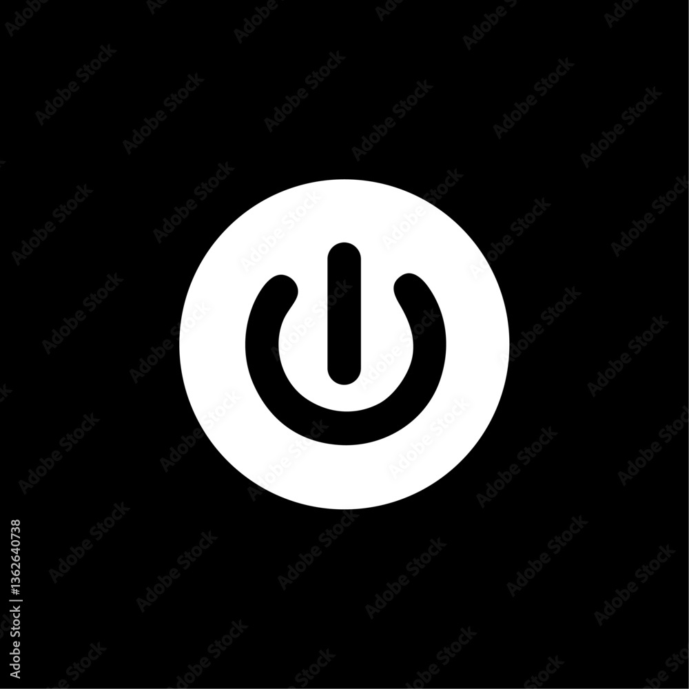 Minimalist Power Button Icon - Black and White Tech Symbol
Minimalist Power Button Icon - Black and White Tech Symbol