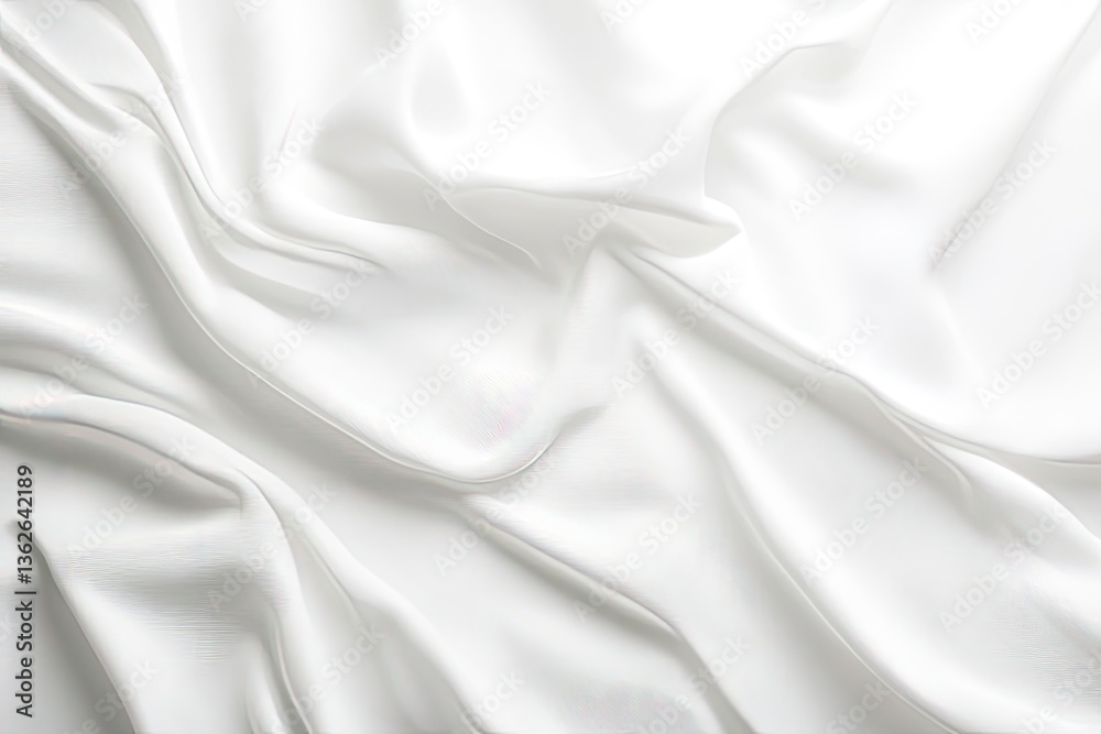 Obraz premium Elegant White Silk Fabric Flowing with Soft Folds and Subtle Texture