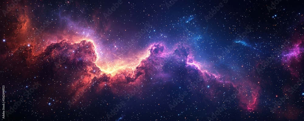 Stunning Cosmic Nebula with Vibrant Colors in Deep Space Illustration of Stars and Gas Clouds Stunning Cosmic Nebula with Vibrant Colors in Deep Space Illustration of Stars and Gas Clouds
