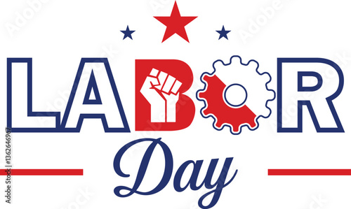 Happy Labor Day hand drawn typography.