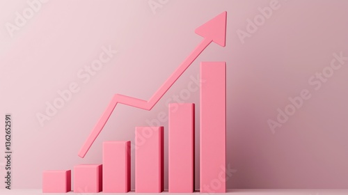 A modern graphic representation of growth, depicting a pink upward trend in a bar chart format Free Download A modern graphic representation of growth, depicting a pink upward trend in a bar chart format - GFXLoad