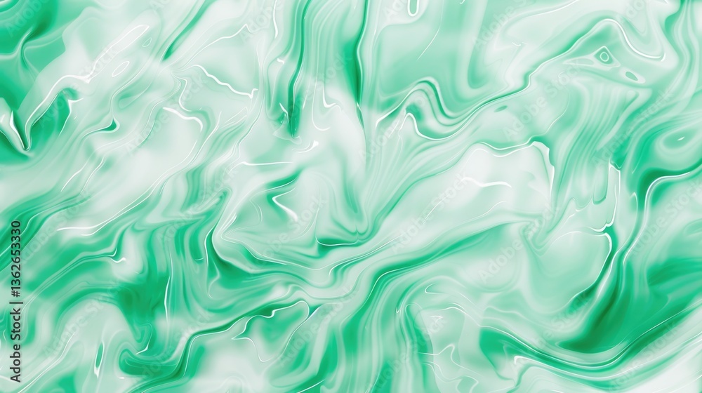Abstract flowing mint green marble texture with white swirls, elegant wavy background Abstract flowing mint green marble texture with white swirls, elegant wavy background