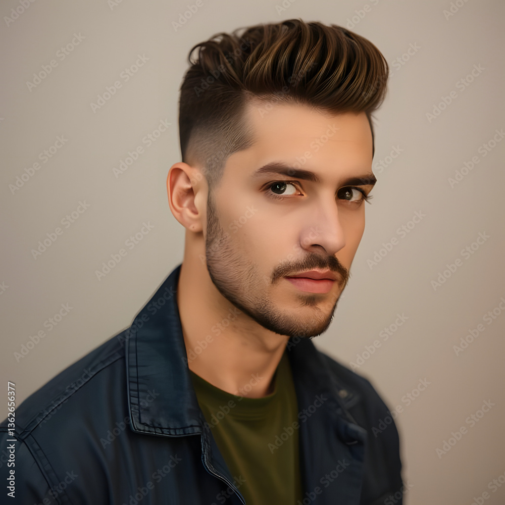 Obraz premium men's new trending hairstyle