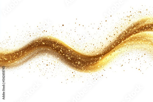 Wallpaper Mural Golden glitter wave pattern flowing gracefully across a white background capturing elegance and celebration Torontodigital.ca