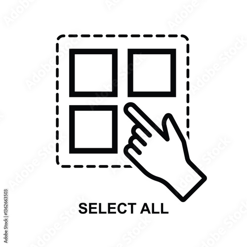 Select all icon isolated on background vector illustration.