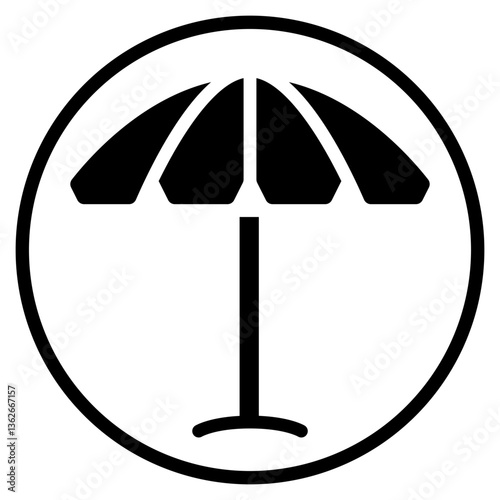 beach umbrella glyph icon