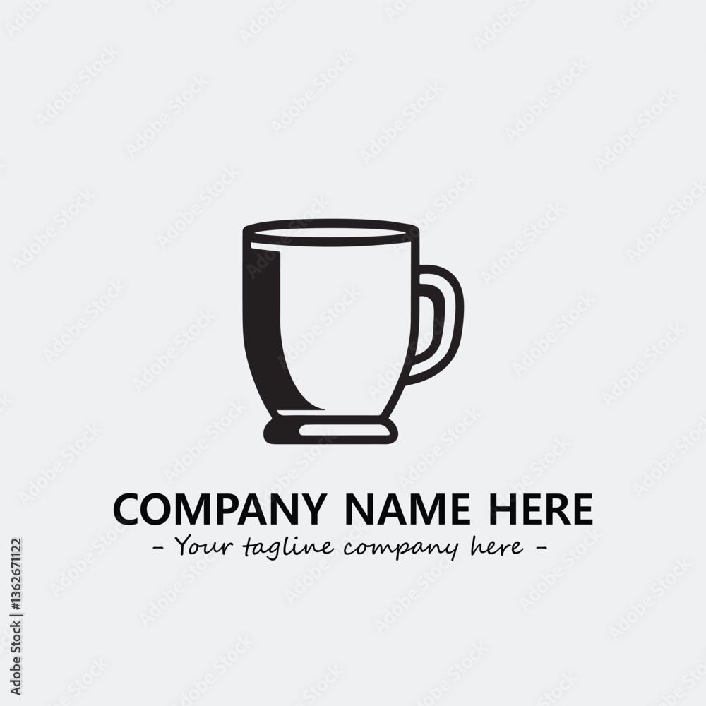 Cup illustration black and white for logo company vector image
Cup illustration black and white for logo company vector image