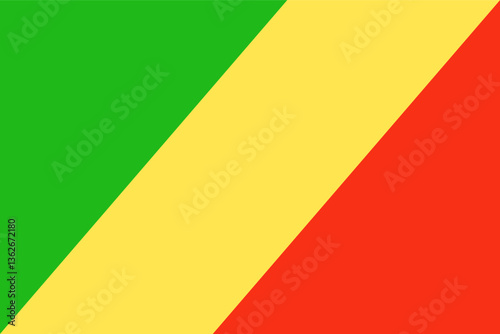 Congo Brazzaville flag, official colors and proportion correctly. National Congo Brazzaville flag. Vector illustration