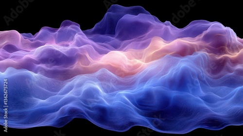 Abstract Colorful Waves: A Digital Landscape of Serenity