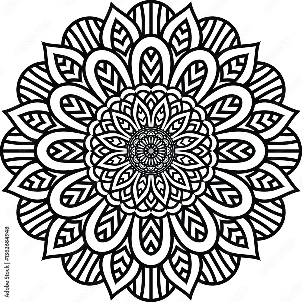 Beautiful floral pattern mandala art isolated on a white background, decoration element for meditation poster, yoga, banner, henna, invitation, cover page, design element mandala art, vector art Beautiful floral pattern mandala art isolated on a white background, decoration element for meditation poster, yoga, banner, henna, invitation, cover page, design element mandala art, vector art