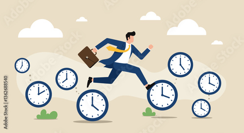 Businessman Running Out of Time