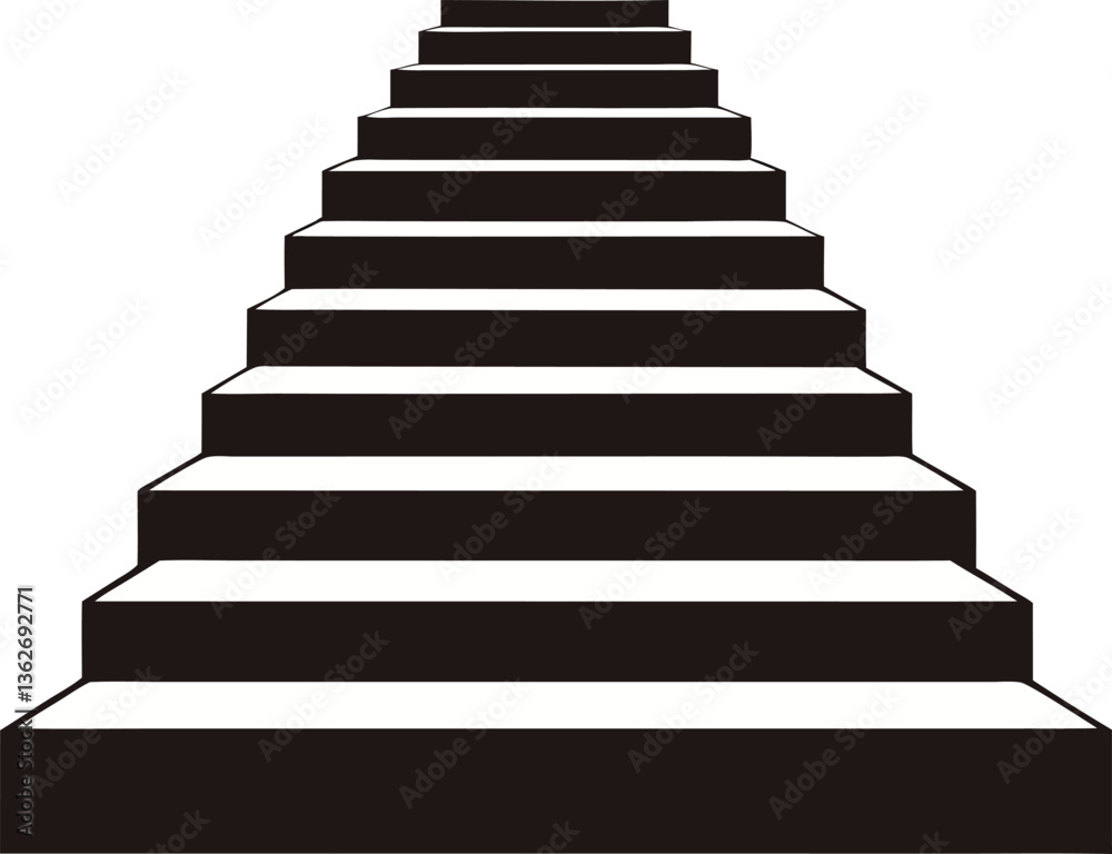 Simple black and white stairway graphic for design projects. Simple black and white stairway graphic for design projects.