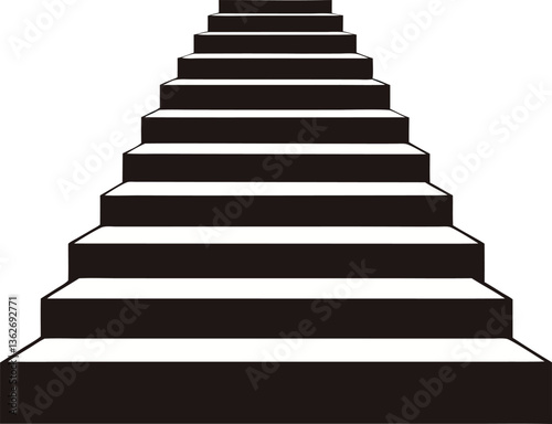 Simple black and white stairway graphic for design projects.
