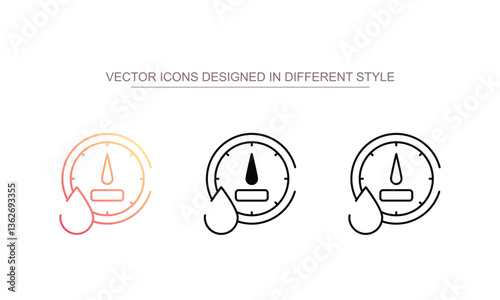 Water Meter icon design with white background stock illustration