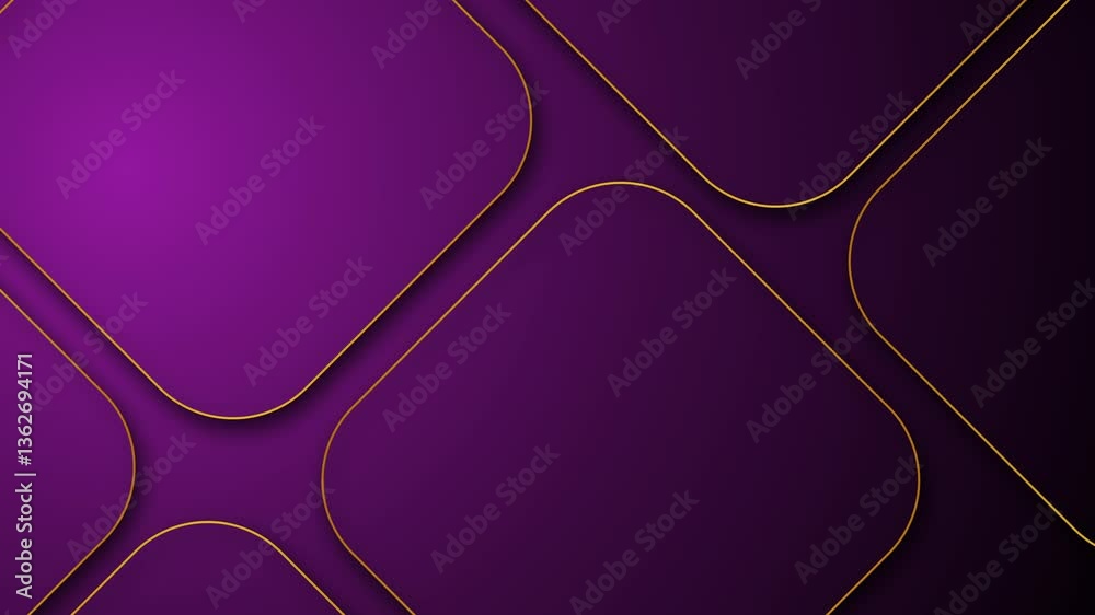 purple gold luxury square with rounded corner animated background