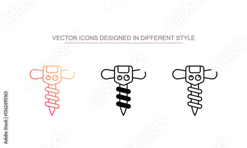 Auger icon design with white background stock illustration