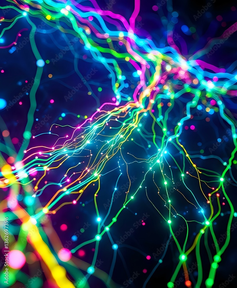 Fototapeta premium Cyberpunk Neon Synapse V2.0: Abstract Technology