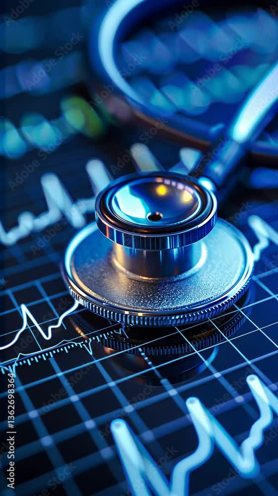 Modern medical stethoscope in a vibrant setting Modern medical stethoscope in a vibrant setting