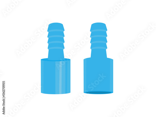 PVC faucet joint on white background