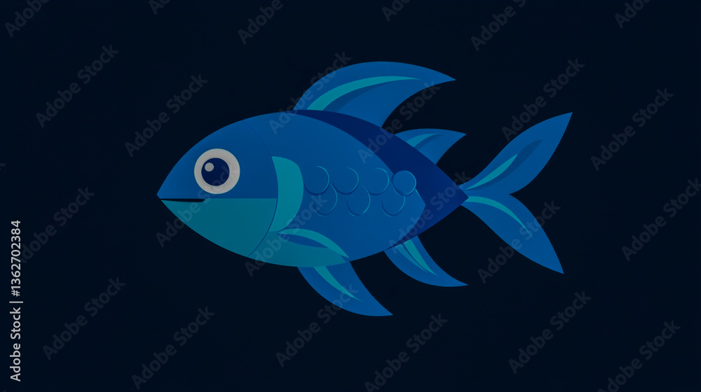 Obraz premium Minimalistic fish icon design, clean and modern illustration with simple lines and shapes