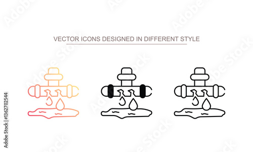 Cracked Pipe icon design with white background stock illustration