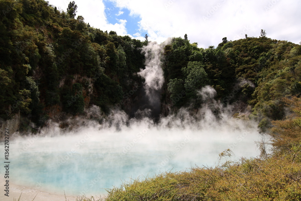 The Waimangu Volcanic Rift Valley is the hydrothermal system created on 10 June 1886 by the volcanic eruption of Mount Tarawera, on New Zealand The Waimangu Volcanic Rift Valley is the hydrothermal system created on 10 June 1886 by the volcanic eruption of Mount Tarawera, on New Zealand