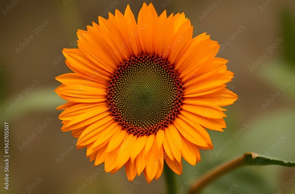 Obraz premium Vibrant Orange Sunflower in Full Bloom