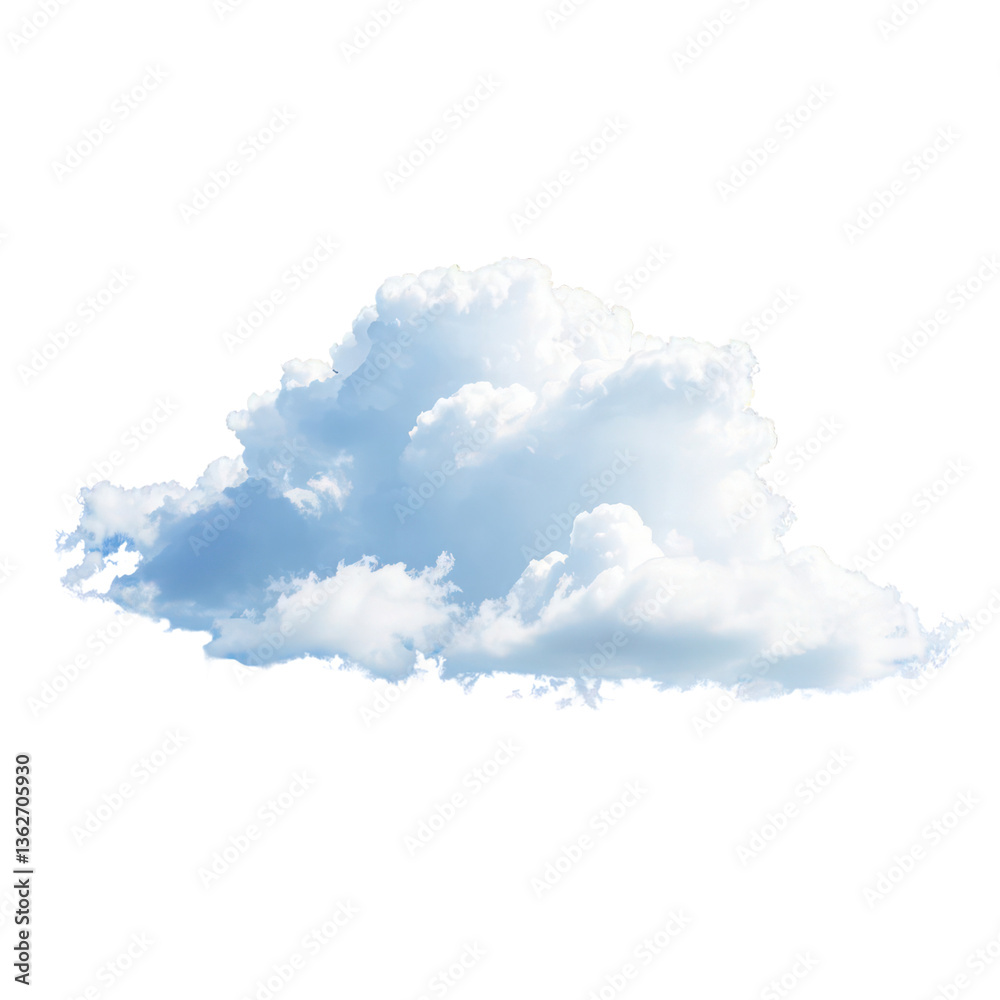White Clouds on Transparent Background, Generative AI White Clouds on Transparent Background, Generative AI
