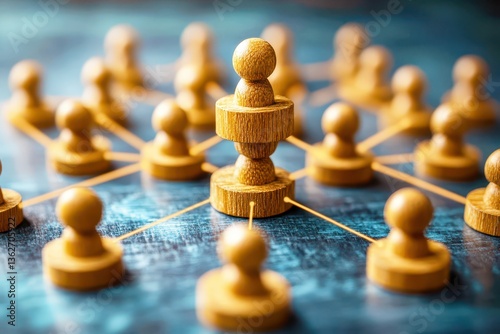 Wallpaper Mural Interconnected Wooden Game Pieces Representing Strategy, Leadership, Teamwork, and Collaboration in Business and Game Scenarios Torontodigital.ca