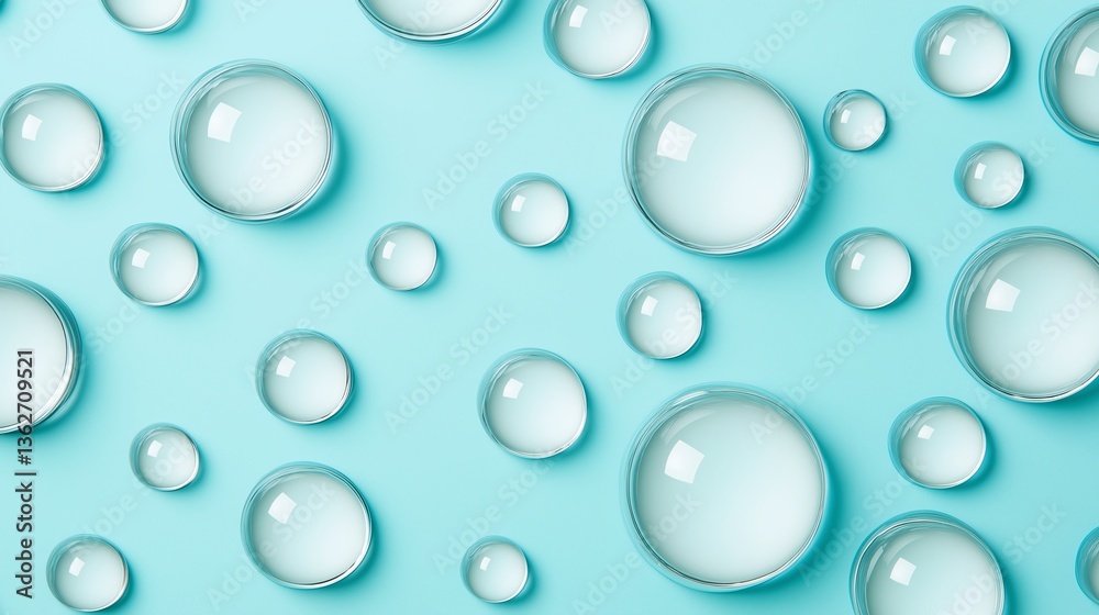 Close-up view of water droplets on a smooth turquoise surface, creating a refreshing and vibrant atmosphere. Ideal for themes related to purity, freshness, and nature conservation. Close-up view of water droplets on a smooth turquoise surface, creating a refreshing and vibrant atmosphere. Ideal for themes related to purity, freshness, and nature conservation.