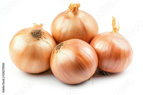 Wallpaper Mural Freshly harvested onions arranged on a clean surface for culinary use in the kitchen Torontodigital.ca