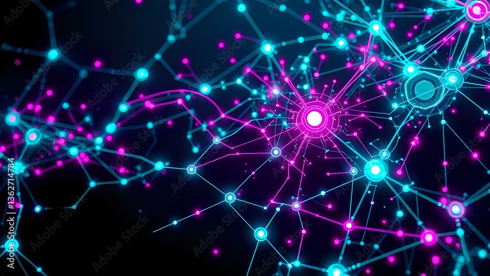 Obraz premium Cyberpunk V2.0 Star Pattern - Abstract Technological Scene